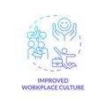 2D gradient line icon improved workplace culture concept Royalty Free Stock Photo