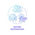 Thin line simple gradient nature restoration icon concept Royalty Free Stock Photo