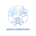 2D gradient social connections thin line concept Royalty Free Stock Photo