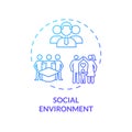 Thin line simple gradient social environment icon concept