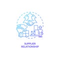 2D gradient supplier relationship line icon concept