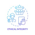 2D gradient thin line icon ethical integrity concept