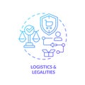 2D gradient thin line icon logistics and legalities concept
