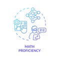 2D gradient thin line icon math proficiency concept
