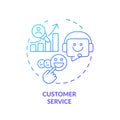 2D gradient thin linear customer service icon concept