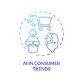 2D gradient thin linear icon AI in consumer trends concept Royalty Free Stock Photo