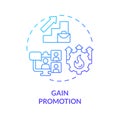 2D gradient thin linear icon gain promotion concept Royalty Free Stock Photo