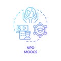 2D gradient thin linear icon NPO MOOCs concept