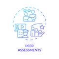 2D gradient thin linear icon peer assessments concept