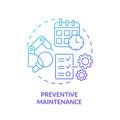 2D gradient thin linear icon preventive maintenance concept