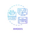 2D gradient thin linear icon xMOOCs concept Royalty Free Stock Photo