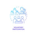 2D gradient voluntary participation icon concept Royalty Free Stock Photo