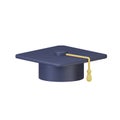 3d Graduation cap icon. Royalty Free Stock Photo