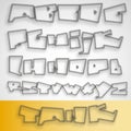 3D Graffiti font alphabet Royalty Free Stock Photo