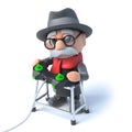 3d Grandpa loves playing video games