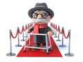 3d Grandpa on the red carpet Royalty Free Stock Photo