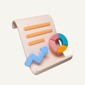 3d graph analysis business financial data. business strategy, evaluate the performance concept. icon isolated on white Royalty Free Stock Photo