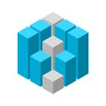 3D graph cube template. Statistics, data, calculation concept. Royalty Free Stock Photo