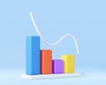 3D graph stock icon