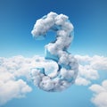 Hyperrealistic Composition: Number Three In Clouds