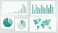 3D graphs, diagrams, charts, world map