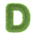 3d Grass creative cartoon nature decorative letter D