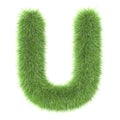 3d Grass creative cartoon nature decorative letter U