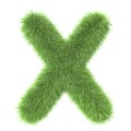 3d Grass creative cartoon nature decorative letter X