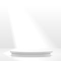 3d gray color podium and minimal white color wall scene. 3d podium minimal abstract background. Vector