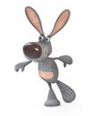 3d gray, plush hare