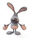 3d gray, plush hare