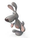 3d gray, plush hare