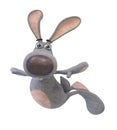 3d gray, plush hare