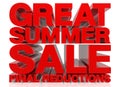 3D GREAT SUMMER SALE FINAL REDUCTIONS word on white background 3d rendering
