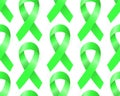 3d Green Awareness ribbon seamless pattern for Organ Transplant and Organ Donation, Scoliosis, Mental health Royalty Free Stock Photo