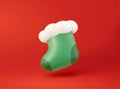 3d green Christmas stocking Royalty Free Stock Photo