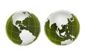 3D Green Globes Illustration