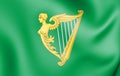 Green Harp Flag of Ireland. 3D Illustration Royalty Free Stock Photo