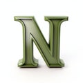 3d Green Letter N Stock Photo With Naturalistic Tones