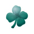 3d Green Lucky Four Leaf Clover icon in a Cartoon Style. Vector illustration isolated on white background. Design Royalty Free Stock Photo