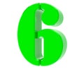 3d green number 6 EXPLANATION word isolated on white background 3d renderingon white background 3d rendering