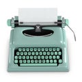 3d Green retro typewriter