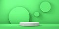 3d green round podium, 3D Illustration