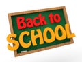 3d green school board with back to school text Royalty Free Stock Photo