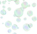 3D green soap bubbles. 3D rendering. Royalty Free Stock Photo