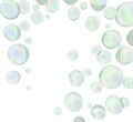 3D green soap bubbles. 3D rendering. Royalty Free Stock Photo