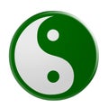 3d Green Yin And Yang Symbol, illustration isolated