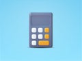 3d grey calculator in minimal style, isolated on background. Design concept for math, accounting, finance, cashier Royalty Free Stock Photo