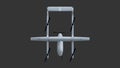 3D Grey Realistic Unmanned Aerial Vehicle Drone. Isolated on grey background. 3D rendering