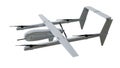 3D Grey Realistic Unmanned Aerial Vehicle Drone. Isolated on white background. 3D rendering.